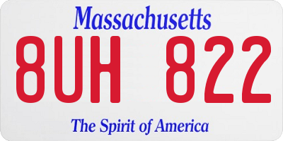 MA license plate 8UH822