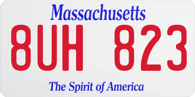 MA license plate 8UH823