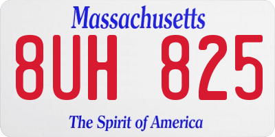MA license plate 8UH825