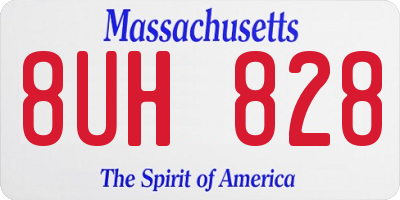 MA license plate 8UH828