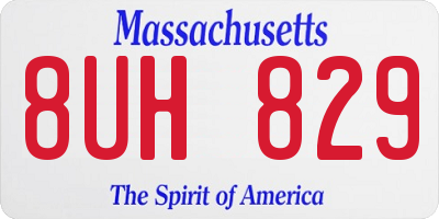 MA license plate 8UH829