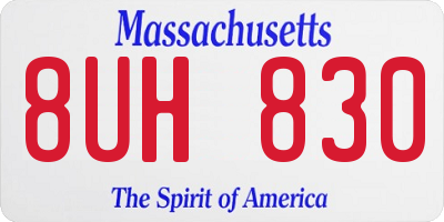 MA license plate 8UH830