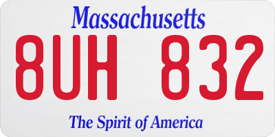 MA license plate 8UH832