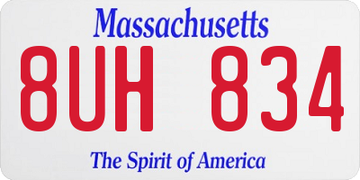 MA license plate 8UH834