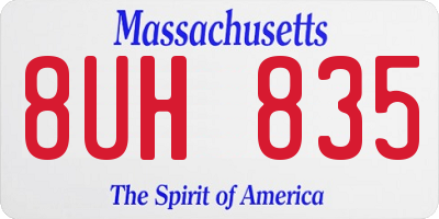 MA license plate 8UH835