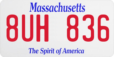 MA license plate 8UH836