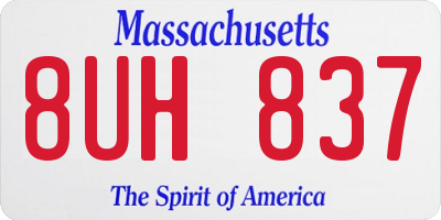 MA license plate 8UH837