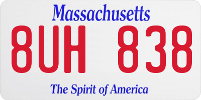 MA license plate 8UH838