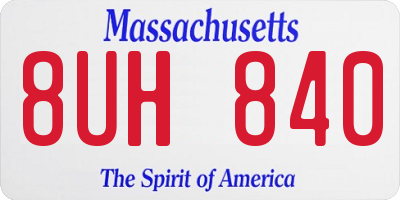 MA license plate 8UH840