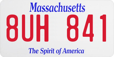 MA license plate 8UH841