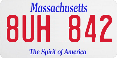 MA license plate 8UH842