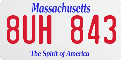MA license plate 8UH843