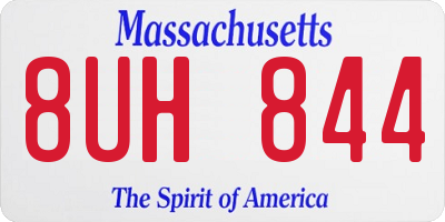 MA license plate 8UH844