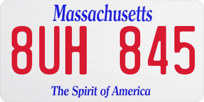 MA license plate 8UH845