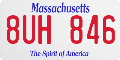 MA license plate 8UH846