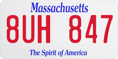 MA license plate 8UH847