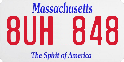 MA license plate 8UH848