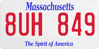 MA license plate 8UH849