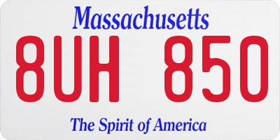 MA license plate 8UH850