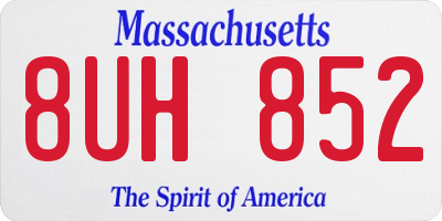 MA license plate 8UH852