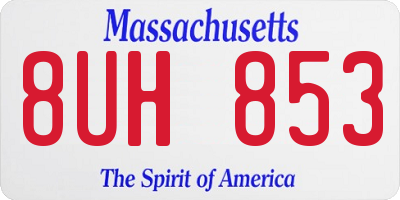 MA license plate 8UH853
