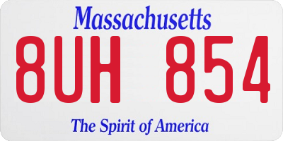 MA license plate 8UH854