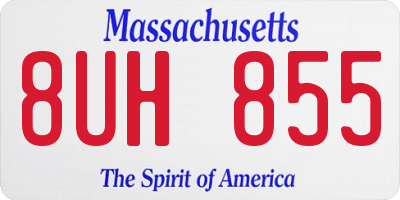MA license plate 8UH855