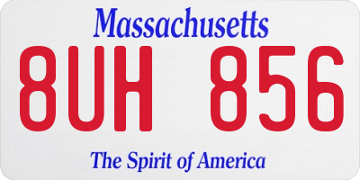 MA license plate 8UH856