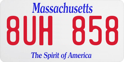 MA license plate 8UH858