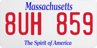 MA license plate 8UH859