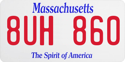 MA license plate 8UH860