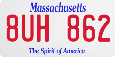 MA license plate 8UH862