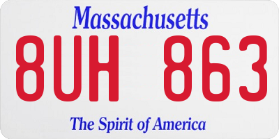 MA license plate 8UH863