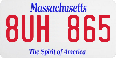 MA license plate 8UH865