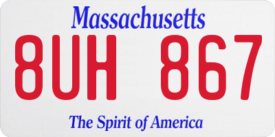 MA license plate 8UH867