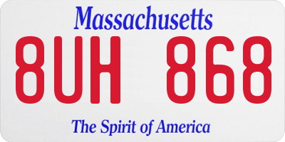 MA license plate 8UH868