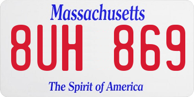 MA license plate 8UH869