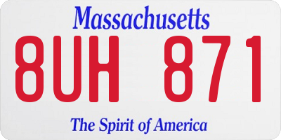 MA license plate 8UH871