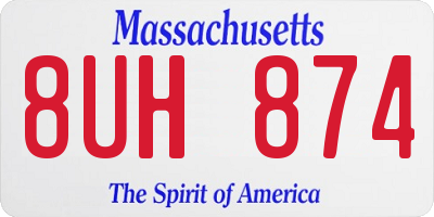 MA license plate 8UH874
