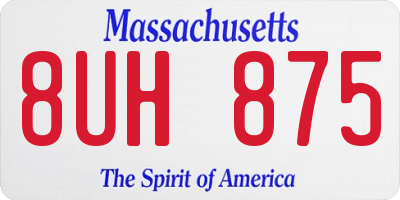 MA license plate 8UH875
