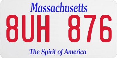 MA license plate 8UH876