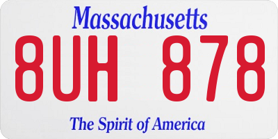 MA license plate 8UH878