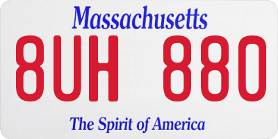 MA license plate 8UH880