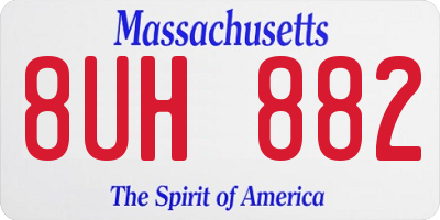MA license plate 8UH882