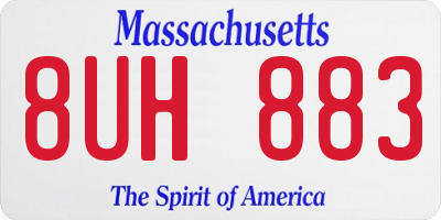 MA license plate 8UH883