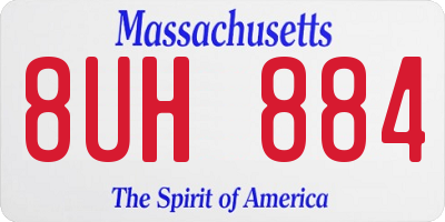 MA license plate 8UH884