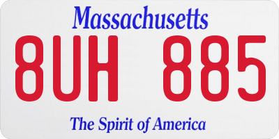 MA license plate 8UH885