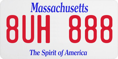 MA license plate 8UH888