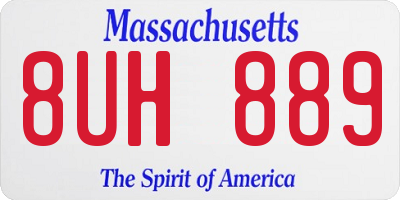 MA license plate 8UH889