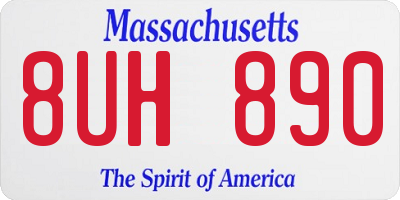 MA license plate 8UH890